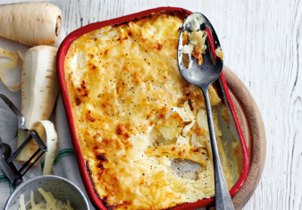 Parsnip and Jerusalem artichoke dauphinoise