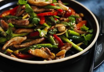 Asparagus and chicken stir-fry