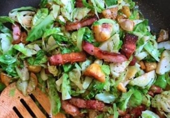 Brussels sprouts with Chestnuts and streaky bacon