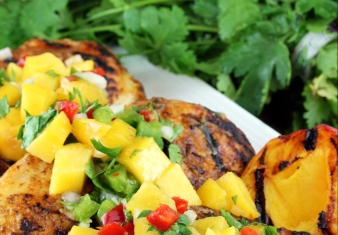 Chipotle Chicken with Peach relish