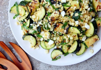 Grilled Zucchini and goat’s cheese salad