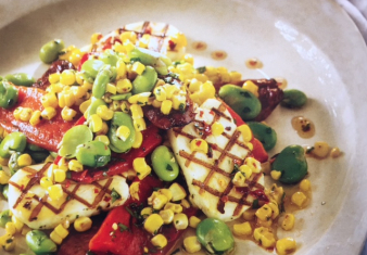 Halloumi, Chorizo and roasted capsicum salad