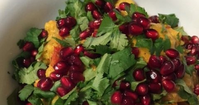 Cauliflower and Chicken Curry with Pomegranate