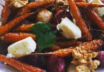 Roast Root Vegetable Salad with Goat’s cheese