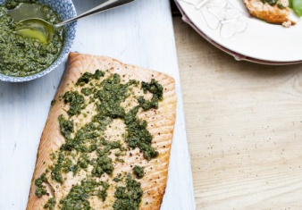 Roasted Salmon with Salsa verde