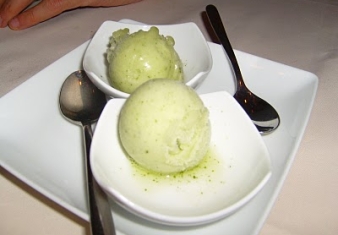 Basil Sorbet with Red Fruits