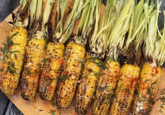 Bob Hart’s BBQ corn with chipotle and parmesan