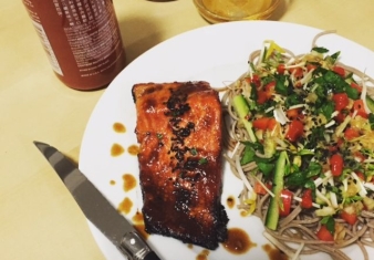 Hoisin and Wasabi Glazed Salmon