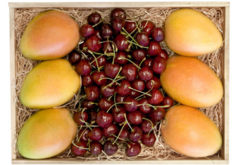 Mango and Cherry Salad with Spiced Maple Syrup