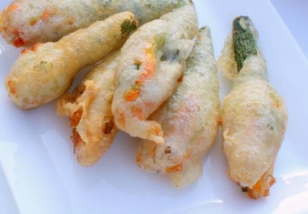 Zucchini-Flower & Asparagus Tempura